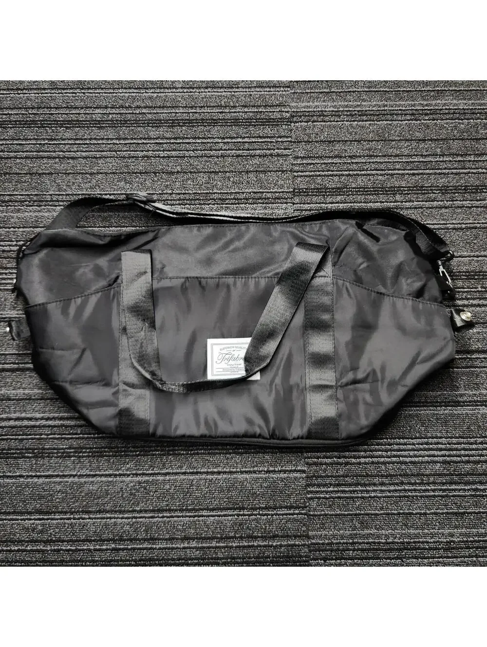 Trifabricy Foldable Travel Duffel Bag Black Carry On Gym Weekender Tote